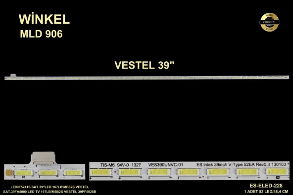 Vestel Slim Led Bar 39 inç 48,4cm 52 Ledli Tv Led Bar 284370-CC8