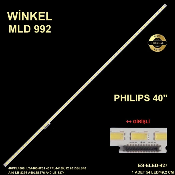 Arçelik Beko Philips Slim Led Bar 40 inç 49,2cm 54 Ledli Tv Led Bar 284375-GG5