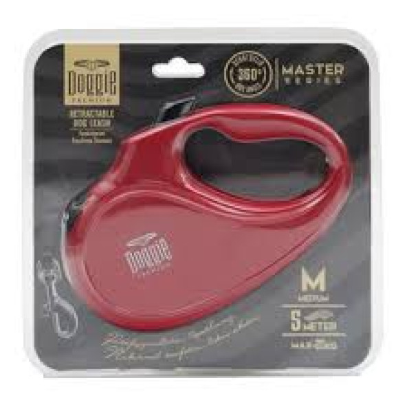 DOGGİE MASTER SERİSİ OTOMATİK UZATMA TASMASI MEDİUM 5M / 25KG KIRMIZI