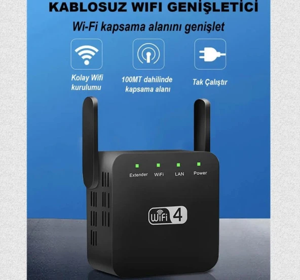 Kablosuz AP Repeater Wps Router 300 Mbps Wifi Sinyal Yaklaştırıcı Güçlendirici Menzil Genişletici - Resim 5