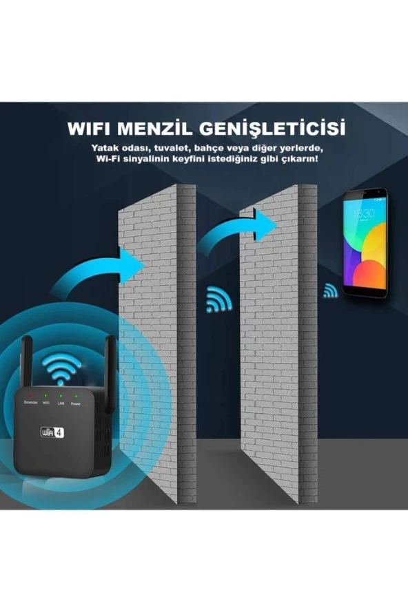 Kablosuz AP Repeater Wps Router 300 Mbps Wifi Sinyal Yaklaştırıcı Güçlendirici Menzil Genişletici - Resim 6