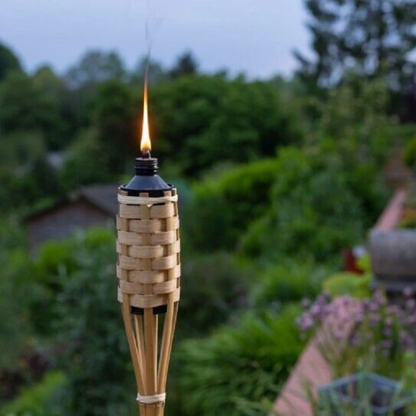 90 CM BAMBU MEŞALE VIP 90 CM BAMBOO TORCH BAHÇE AYDINLATMA IŞIĞI KINA KIR DÜĞÜN KORTEJ IŞIKLARI - 2