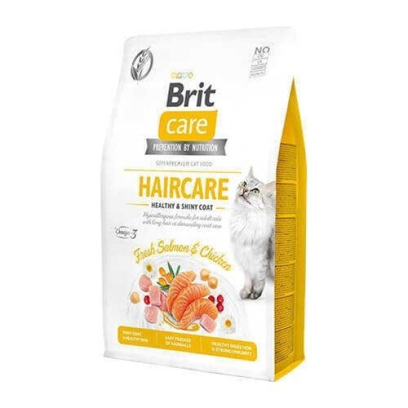 Brit Care Haircare Hypo-Allergenic Deri ve Tüy Sağığı için Tahılsız Yetişkin Kedi Maması 7kg SKT 15.03.2025