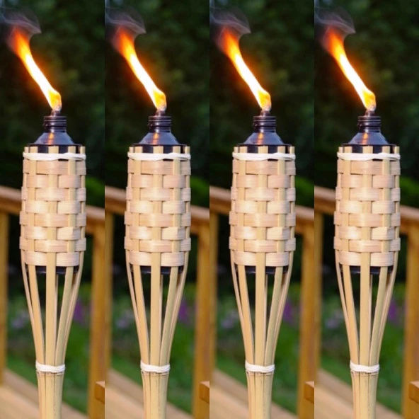 VIP QUALITY 50PCS 90 CM BAMBOO TORCH 50 ADET 90 CM BAMBU MEŞALE BAHÇE AYDINLATMA TOPTAN BAMBU MEŞALE - 4