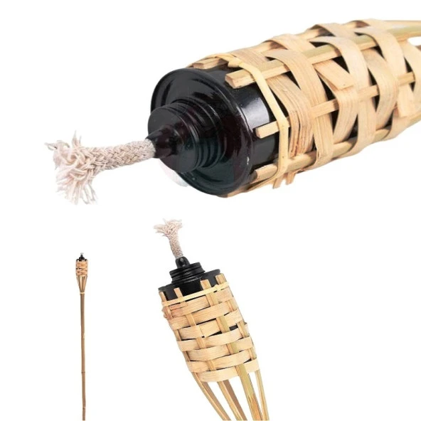 3 PCS 90 CM BAMBOO TORCH 3 ADET 90 CM BAMBU MEŞALE BAHÇE AYDINLATMA IŞIĞI KIR DÜĞÜNÜ KORTEJ IŞIKLARI - 5