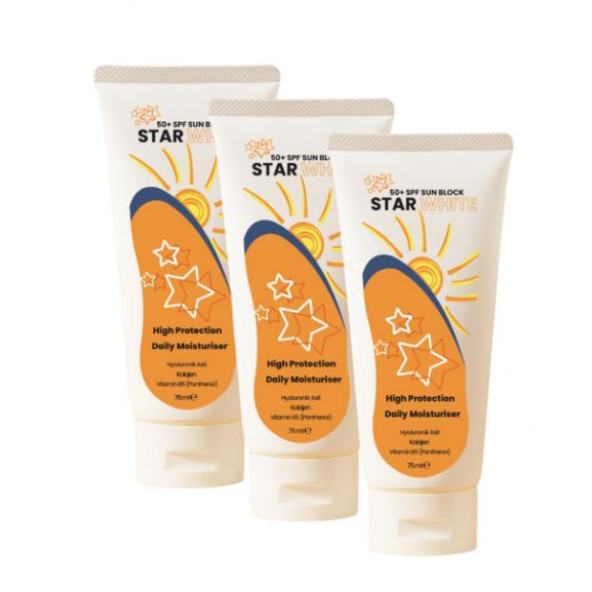 Star White Yüksek Korumalı 50 Faktör Güneş Kremi 75ml , Uzun Süreli Güneş Koruma - Resim 4