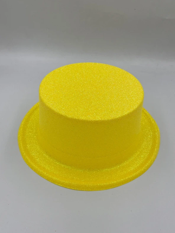 Sarı Renkli Lazer Olval Simli Şapka 30x10 cm - Resim 2