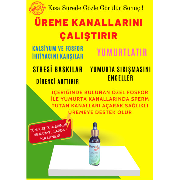 ÜREME KANALLARINI ÇALIŞTIRIR Yumurta sayısını Artırır TÜM KANATLI TÜRLERİ İÇİN KULLANILIR