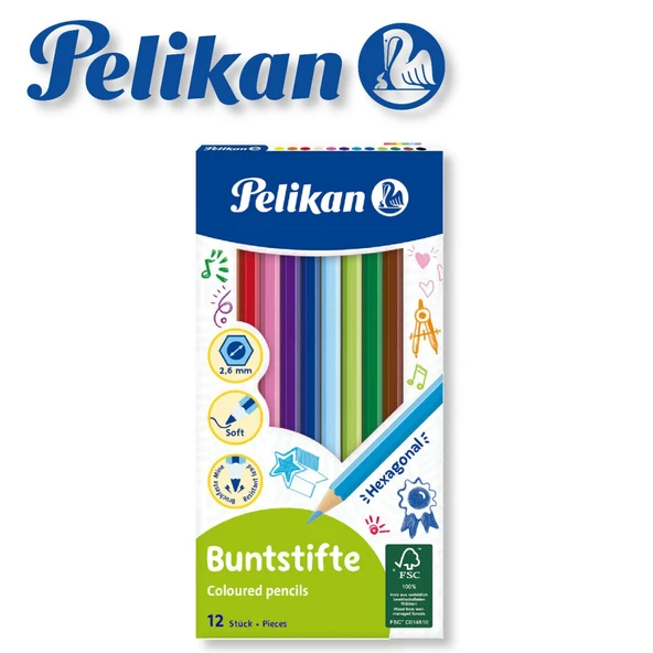 Pelikan 12'li Kuru Boya Kalemi / BS12LN