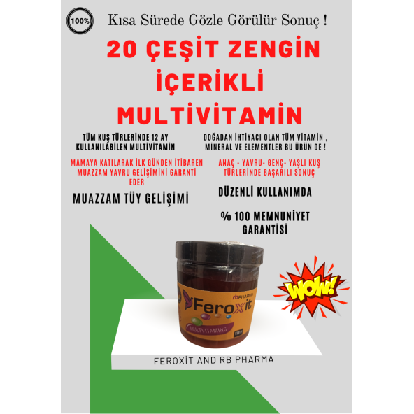 Yeni Nesil Multivitamin 20 Çeşit Zengin Içerik 150gr