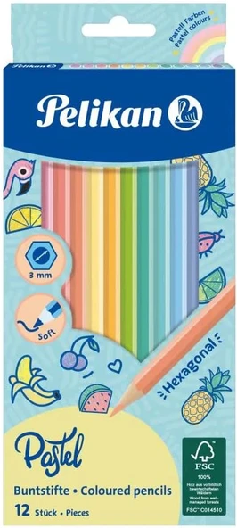 Pelikan 12'li Pastel Kuru Boya Kalemi / BSP12LN ürün görseli
