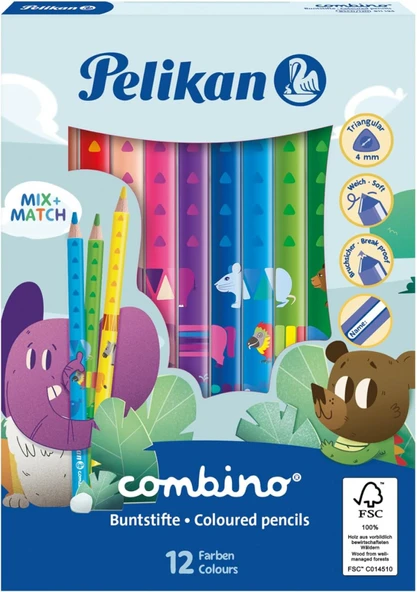 Pelikan Combino 12'li Jumbo Kuru Boya Kalemi / 811194