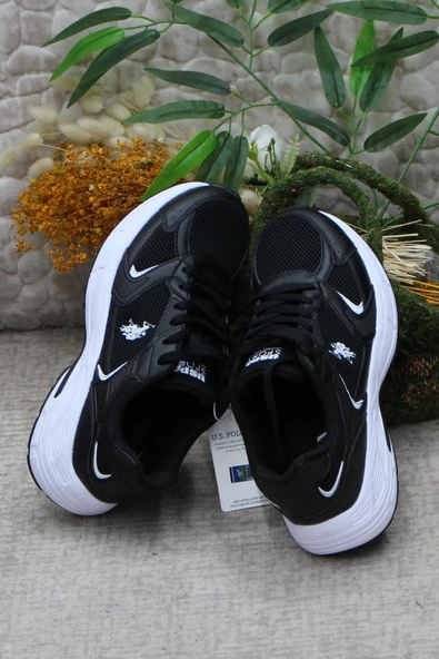 U.S. Polo Assn. Felix Siyah Beyaz Esnek Hafif Orijinal Ürün Erkek Spor Ayakkabı - Resim 7