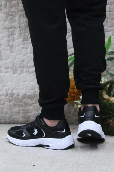 U.S. Polo Assn. Felix Siyah Beyaz Esnek Hafif Orijinal Ürün Erkek Spor Ayakkabı - Resim 5