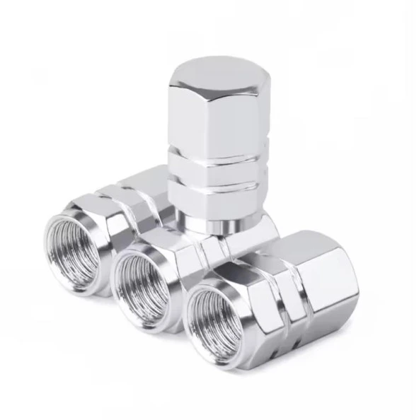 OTO MOTTO Oto Lastik Sibop Kapağı Krom Gümüş 4'lü - 2