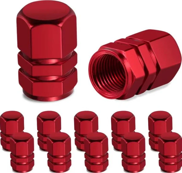 OTO MOTTO Alüminyum Lastik Sibop Kapağı Kırmızı 4'lü - 2