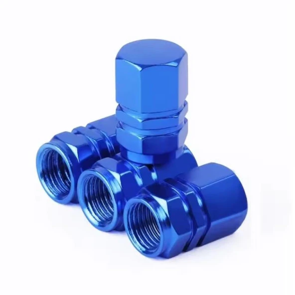 OTO MOTTO Oto Alüminyum Lastik Sibop Kapağı Mavi 4'lü