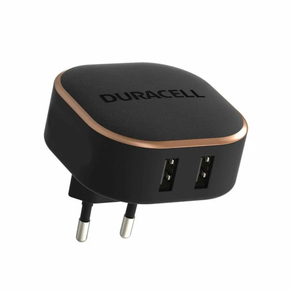 Duracell 24W Telefon / Tablet Şarj Başlığı 2xUSB 2x5v/2.4A - Siyah - 2