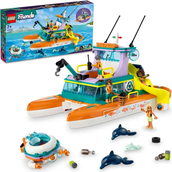 Lego Friends Deniz Kurtarma Teknesi Yaratıcı Oyunları ve Deniz Yaşamı Hikayelerini Seven Çocuklar İçin (717 Parça)
