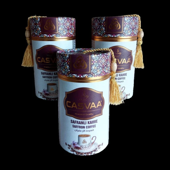 Casvaa Coffee Safranlı Türk Kahvesi 250 Gr Silindir Kutu 3 Adet