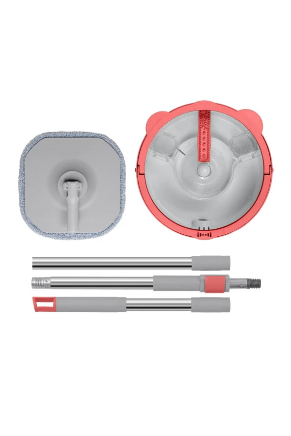 PONY GRİ TEMİZ & KİRLİ SUYU AYIRMA ÖZELLİĞİ OTOMATİK TEMİZLİK SETİ MOP PASPAS - 3