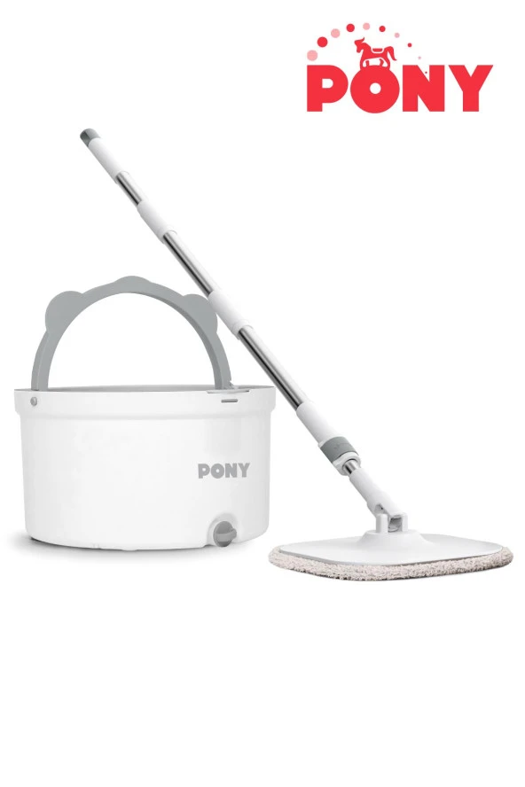 PONY BEYAZ TEMİZ & KİRLİ SUYU AYIRMA ÖZELLİĞİ OTOMATİK TEMİZLİK SETİ MOP PASPAS - 2