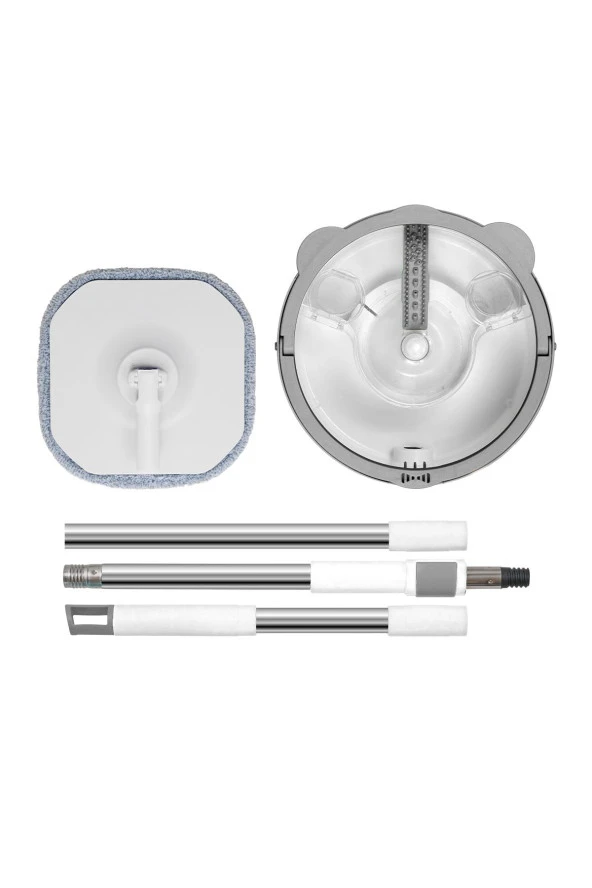 PONY BEYAZ TEMİZ & KİRLİ SUYU AYIRMA ÖZELLİĞİ OTOMATİK TEMİZLİK SETİ MOP PASPAS - 3