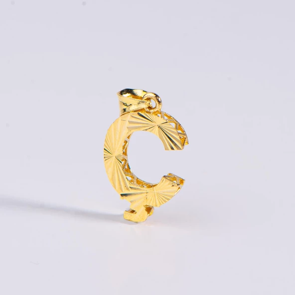 14 Ayar Altın Ç Harfi Kolye Ucu 0.64 gr