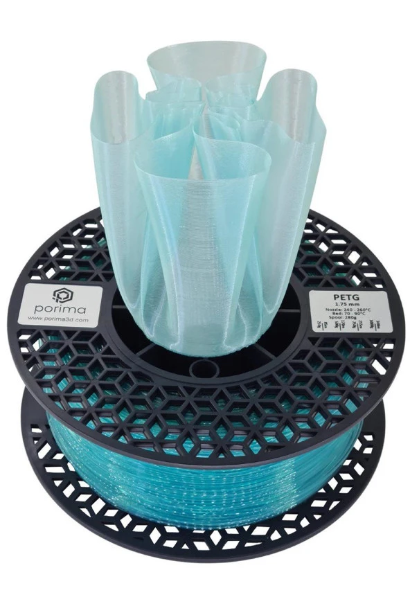 Porima  PETG TRANSPARAN 1.75mm Buz Mavi Filament 1 Kg