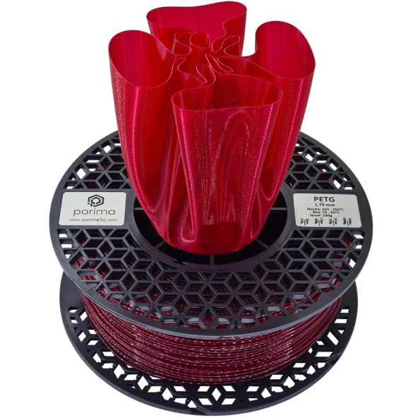 Porima  PETG TRANSPARAN 1.75mm Şarap Kırmızı Filament 1 Kg