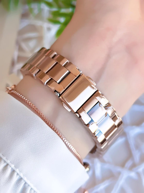 Ferro Rose/Gold Renk Kararmaz Renk Atmaz 3 Atm  Özel Tasarım Kadın Kol Saati EFL51336C - Resim 3
