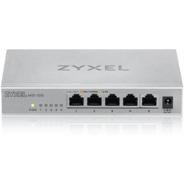 ZYXEL MG-105 5 PORT 10/100/1000 MBPS YÖNETILEMEZ 2.5GbE UNMAN SWITCH