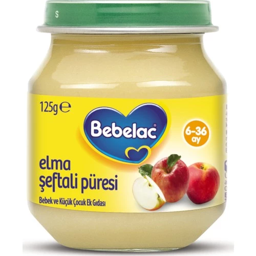 Bebelac Kavanoz Maması Püre 125Gr Şeftali Elma