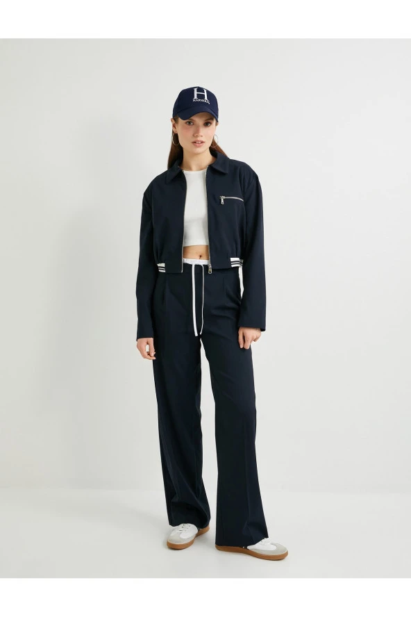 Bomber Ceket Fermuarlı Ribanalı Cepli - 2