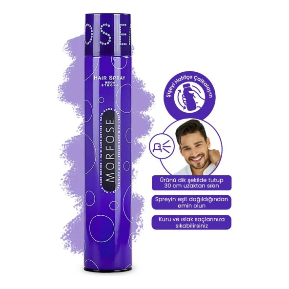 Morfose Saç Spreyi Mor Mega Strong (Mega Tutuş) 400 Ml 3 Adet - 4