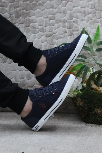 U.S. Polo Assn. Teo Tex Lacivert Orijinal Ürün Sneaker Keten Erkek Ayakkabı - Resim 5