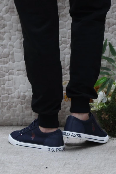 U.S. Polo Assn. Teo Tex Lacivert Orijinal Ürün Sneaker Keten Erkek Ayakkabı - Resim 4