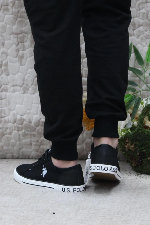 U.S. Polo Assn. Teo Tex Siyah Orijinal Ürün Sneaker Keten Erkek Ayakkabı - Resim 4