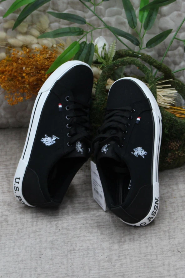 U.S. Polo Assn. Teo Tex Siyah Orijinal Ürün Sneaker Keten Erkek Ayakkabı - Resim 6