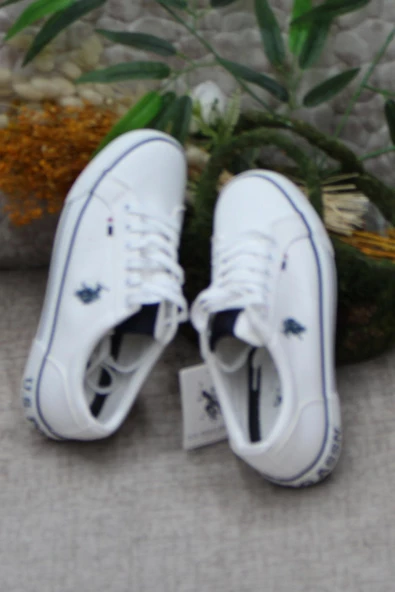 U.S. Polo Assn. Teo Tex Beyaz Orijinal Ürün Sneaker Keten Erkek Ayakkabı - Resim 6