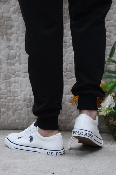 U.S. Polo Assn. Teo Tex Beyaz Orijinal Ürün Sneaker Keten Erkek Ayakkabı - Resim 4
