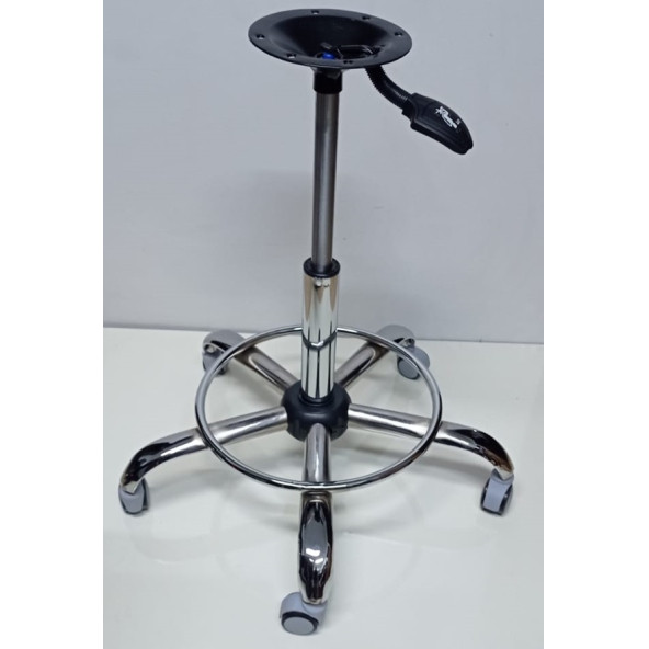 Kendinden Çemberli Bar Taburesi Yıldız Ayağı Krom Pistonlu Mekanizmalı - 4