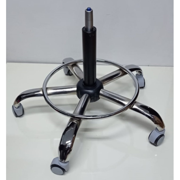 Kendinden Çemberli Kasiyer Taburesi Yıldız Ayağı Siyah Pistonlu - 2