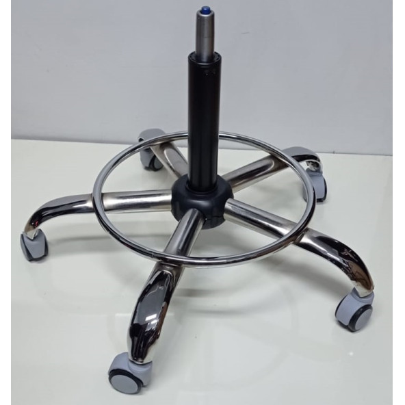 Kendinden Çemberli Kasiyer Taburesi Yıldız Ayağı Siyah Pistonlu - 4