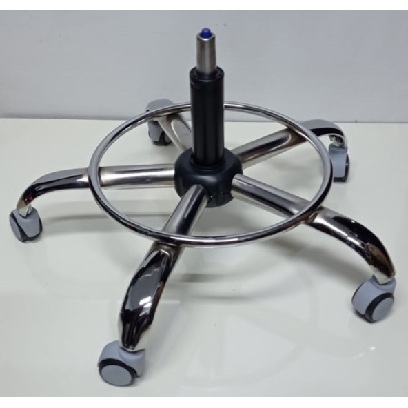 Kendinden Çemberli Ofis Taburesi Siyah Pistonlu Tekerlekli - 6