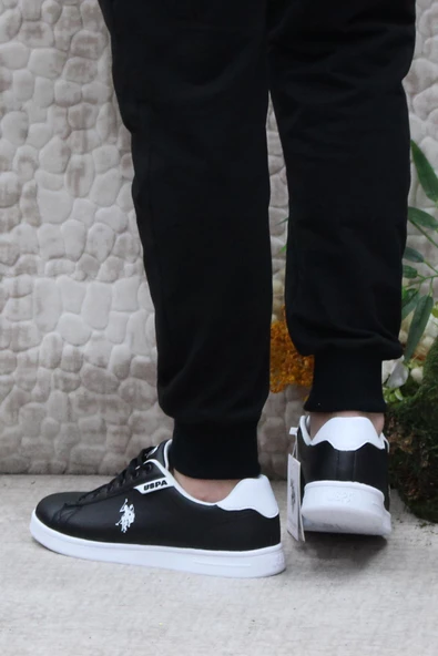 U.S. Polo Assn. Costa Siyah Beyaz Orijinal Ürün Sneaker Erkek Ayakkabı - Resim 4
