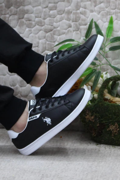 U.S. Polo Assn. Costa Siyah Beyaz Orijinal Ürün Sneaker Erkek Ayakkabı - Resim 5