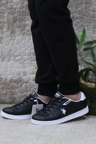 U.S. Polo Assn. Costa Siyah Beyaz Orijinal Ürün Sneaker Erkek Ayakkabı - Resim 3