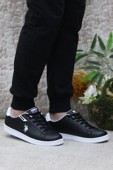 U.S. Polo Assn. Costa Siyah Beyaz Orijinal Ürün Sneaker Erkek Ayakkabı - Resim 2