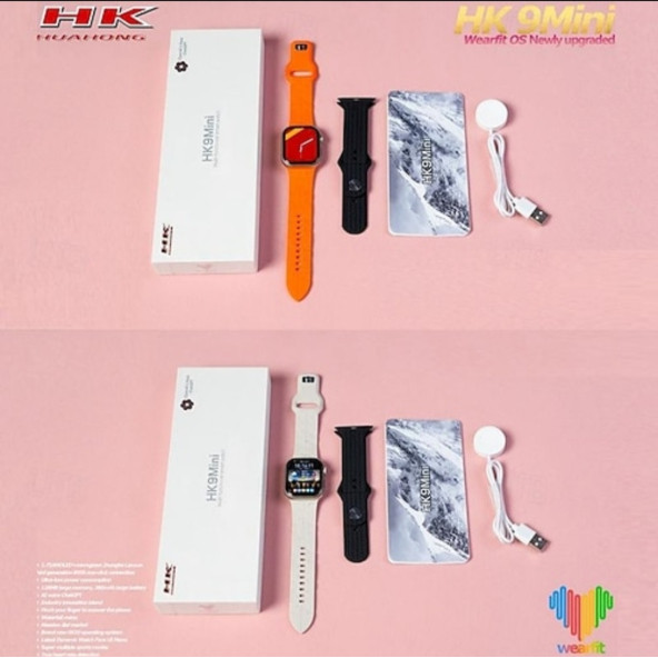 HK9 Mini 41mm Chat Gpt Open Aı Versiyon Amoled Ekran Çift Kordon Akıllı Saat ( Pembe ) - 2